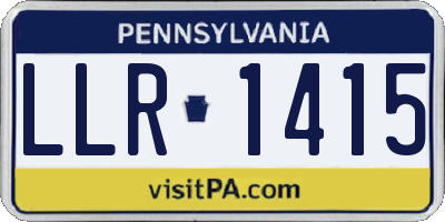 PA license plate LLR1415
