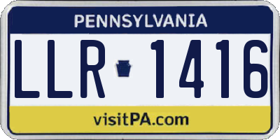 PA license plate LLR1416