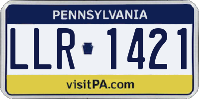 PA license plate LLR1421
