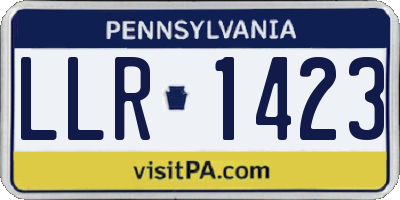 PA license plate LLR1423