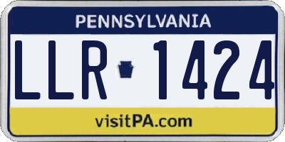 PA license plate LLR1424