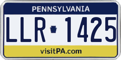 PA license plate LLR1425