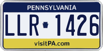 PA license plate LLR1426