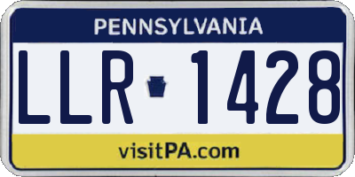 PA license plate LLR1428