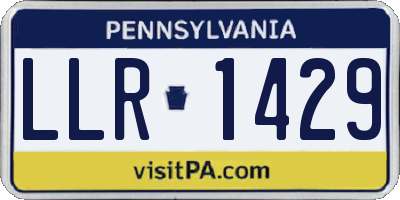 PA license plate LLR1429