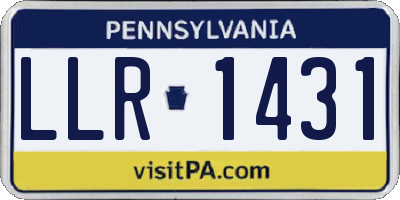 PA license plate LLR1431
