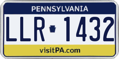 PA license plate LLR1432