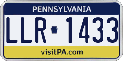 PA license plate LLR1433