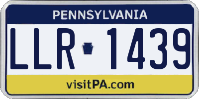 PA license plate LLR1439