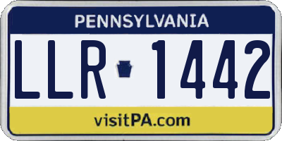PA license plate LLR1442