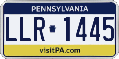 PA license plate LLR1445