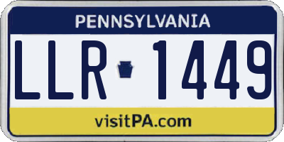 PA license plate LLR1449