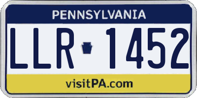 PA license plate LLR1452