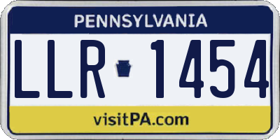 PA license plate LLR1454