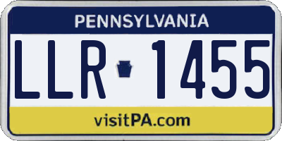 PA license plate LLR1455