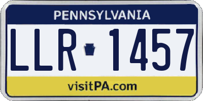 PA license plate LLR1457