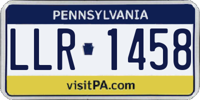 PA license plate LLR1458