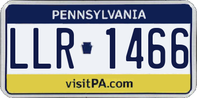 PA license plate LLR1466
