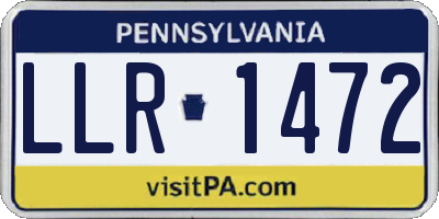 PA license plate LLR1472