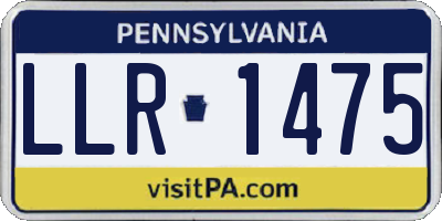 PA license plate LLR1475