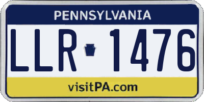 PA license plate LLR1476
