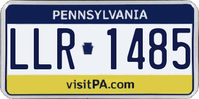 PA license plate LLR1485