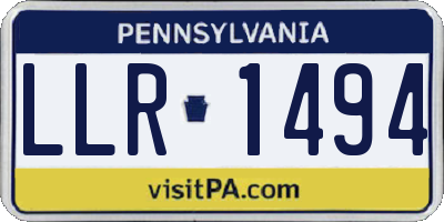 PA license plate LLR1494