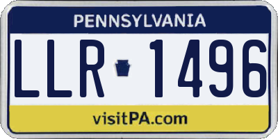 PA license plate LLR1496