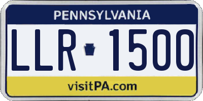 PA license plate LLR1500