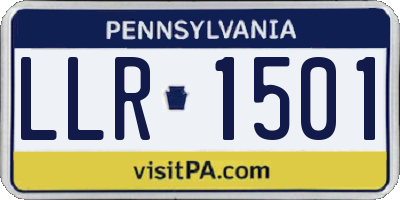 PA license plate LLR1501