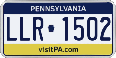 PA license plate LLR1502