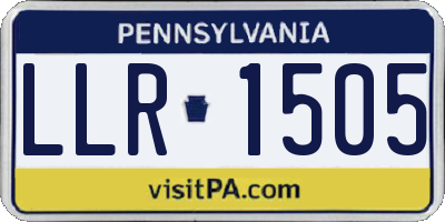 PA license plate LLR1505