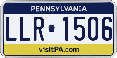 PA license plate LLR1506