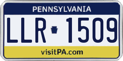 PA license plate LLR1509
