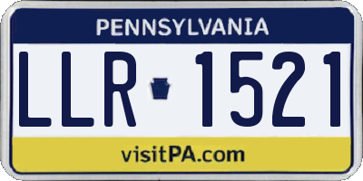 PA license plate LLR1521