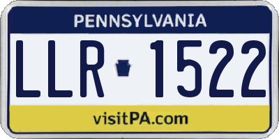 PA license plate LLR1522