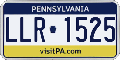 PA license plate LLR1525