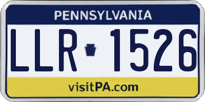 PA license plate LLR1526