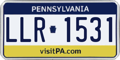 PA license plate LLR1531
