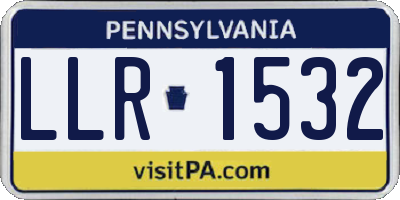 PA license plate LLR1532