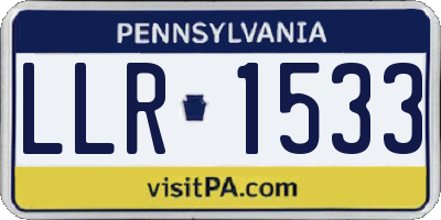 PA license plate LLR1533