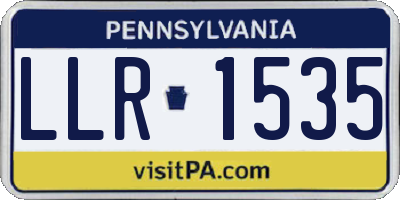 PA license plate LLR1535