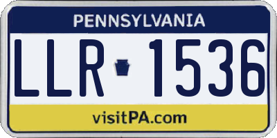 PA license plate LLR1536