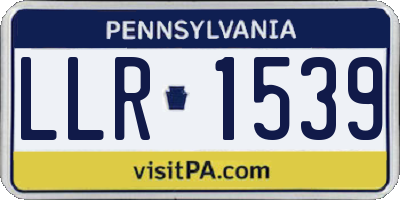 PA license plate LLR1539