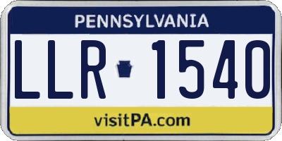 PA license plate LLR1540