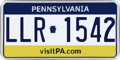 PA license plate LLR1542