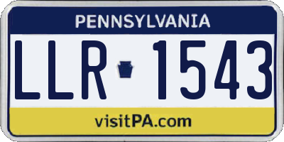 PA license plate LLR1543