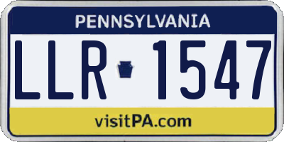 PA license plate LLR1547