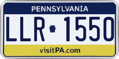 PA license plate LLR1550