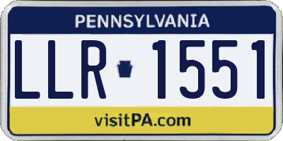 PA license plate LLR1551